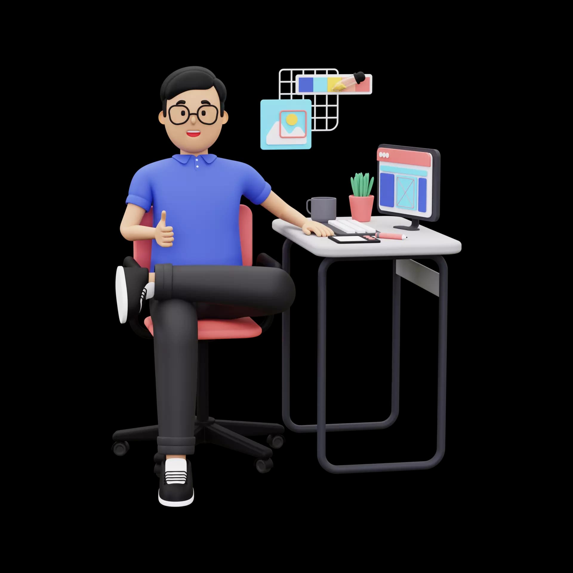 sitting illustration